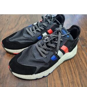 Adidas Nite Jogger Black Royal Scarlet Red White - Size 8